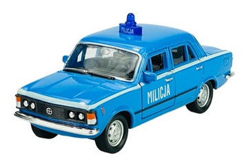 WELLY DUŻY FIAT 125p MILICJA 1:34 LEGENDY PRL NOWY