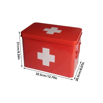 Survival Medicine Storage Box Portable Handle First-aid Kit Metal First