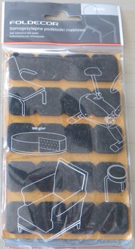 BASIC 5 mm PODKŁADKI FILCOWE czarne 22x22 mm meble