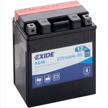 AKUMULATOR EXIDE YTX14AHL-BS 12V 12Ah 210A P+