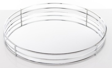 Серебряный зеркальный поднос, стеклянная тарелка, гламурная тарелка