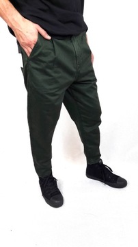 Zielone spodnie męskie jeansowe CHINO ARMY 32/32