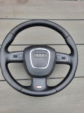 Vairas su oro pagalve, multifunkcinis, odinis, su mentelėmis S-LINE Audi A6 C6 restilingas A4 B8 – nuotrauka 7