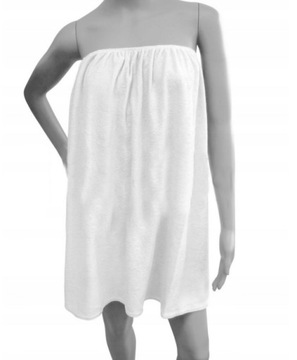 PELERYNKA PAREO TUNIKA KOSMETYCZNA NA RZEP FROTTE FROTE BAWEŁNA BIAŁA