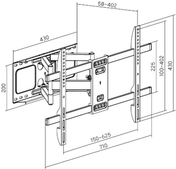 НАДЕЖНЫЙ наклонный подвижный кронштейн для подвешивания телевизора на стену.