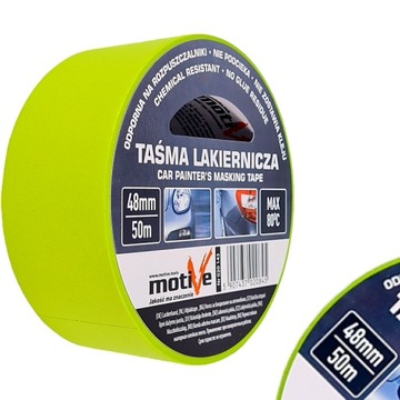 TAŚMA LAKIERNICZA MALARSKA do lakierowania natryskowego 48 mm x 50 m MOTIVE