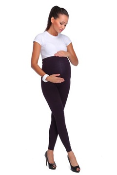 DŁUGIE LEGGINSY CIĄŻOWE BAWEŁNIANE Z PANELEM 3XL