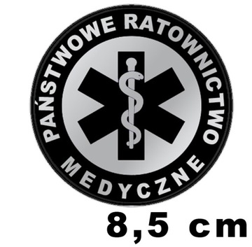 PRM Państwowe Ratownictwo Medyczne naszywka emblemat odblaskowy 8,5 cm