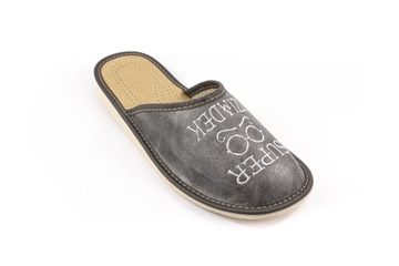 Тапочки, мужские тапочки Супер Дедушка в ПОДАРОК