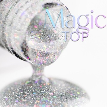 Самовыравнивающийся гибридный топ для ногтей с частицами NaiLac Magic Top 7мл