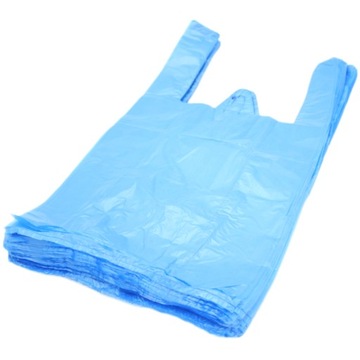 REKLAMÓWKI FOLIOWE JEDNORAZOWE HDPE MOCNE 25×45 cm 100 szt. 14µ NIEBIESKIE