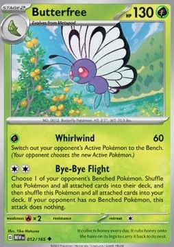 Karta Pokemon Butterfree (MEW 012) 12/165