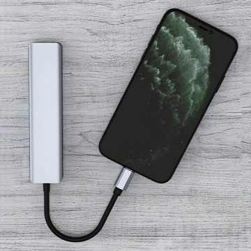 HUB ADAPTER ROZDZIELACZ USB-C 7W1 HDMI USB C 3.0 KART SD MICRO 100W 4K