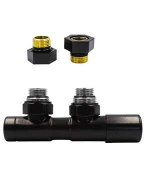 Zawory reg 50mm TWINS czarny mat prawy GZ1/2