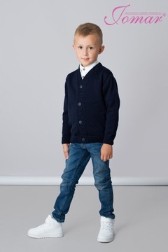 SWETER Sweterek chłopięcy Szkoła Jomar granat r. 152