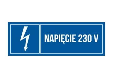 Tabliczka Informacyjna Napięcie 230V 20x7 PCV 1mm