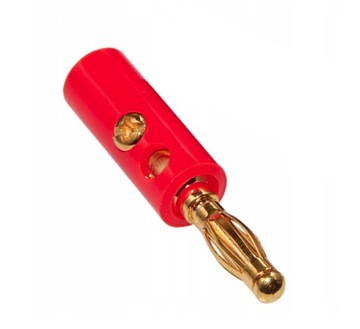 Wtyk banan 4mm czerwony