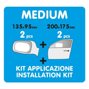 ГИДРОФОБНАЯ ПЛЕНКА НЕДОЖДЕВАЯ ДЛЯ ЗЕРКАЛ ЗЕРКАЛА РАЗМЕР M НАБОР 2+2