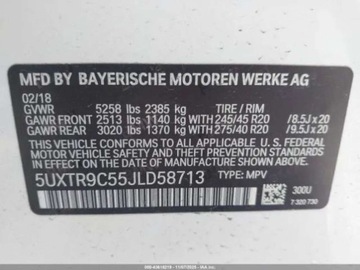 BMW X3 G01 SUV 2.0 30i 252KM 2018 BMW X3 2.0 benzyna 250KM 4X4 drobna szkoda , od ubezpieczyciela 2.0, zdjęcie 15