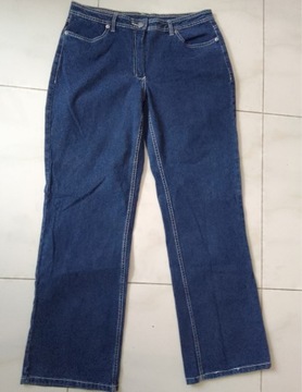 Spodnie damskie jeans Rozm.44 z elastanem, w pasie 86cm, granatowe