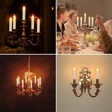 20 Szt. Świece dekoracyjne LED z klipsem+ pilot