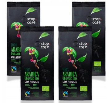 ZESTAW Kawa ziarnista ORLEN STOP CAFE 100% ARABICA ORGANIC BIO 1KG 4X250G