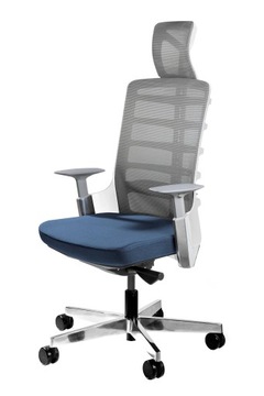 Fotel SPINELLY Niebieski Biurowy Krzesło Ergonomia