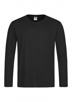 koszulka t-shirt męski długi rękaw czarna Stedman bawełna 100% r S