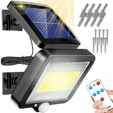 LAMPA SOLARNA COB CZUJNIK RUCHU ZMIERZCHU PILOT