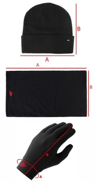 4F ЗИМНИЙ КОМПЛЕКТ МУЖСКОЙ ЖЕНСКАЯ ШАПКА, ЮБКА, ШАРФ, ПЕРЧАТКИ KZ04 L