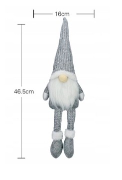 РОЖДЕСТВЕНСКИЙ гном эльф гномик в шапке большой 46см сидит плюш белый