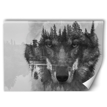 Tapeta do salonu Wilk i natura 150x100 +KLEJ