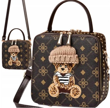 TORBA TOREBKA DAMSKA LISTONOSZKA KUFEREK NA RAMIĘ MAŁA TEDDY BEAR MIŚ KOLOR