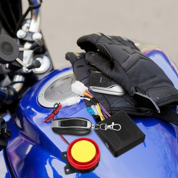 UNIWERSALNY MOTOCYKLOWY ALARM ANTYKRADZIEŻOWY 12V Z PILOTEM