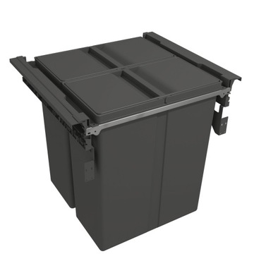 Sortownik na śmieci z podwieszanymi koszami 2x40l