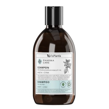 Szampon do włosów przetłuszczających się, mięta + cynk 500ml Vis Plantis