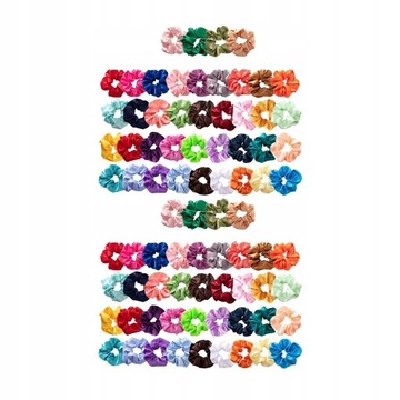 Pack Assorted Colors Scrunchies Silk Elastic Hair