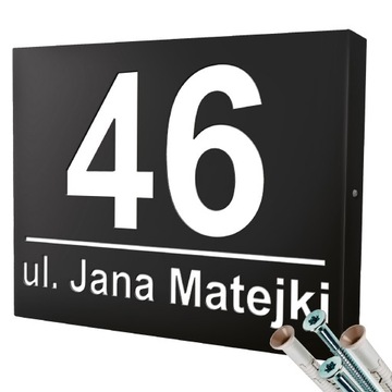 DUŻA TABLICZKA ADRESOWA Numer Domu 40x30 DYSTANSE