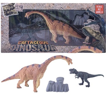 DINOZAURY FIGURKI TYRANOZAUR BRACHIOZAUR WULKAN