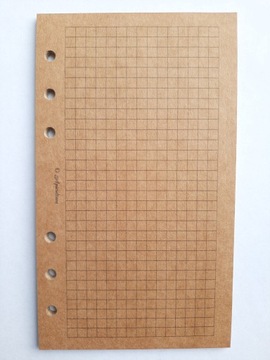 Wkład segregatora notesu planera EKO KRAFT - zadruk KRATKA - A6 9,9x17cm