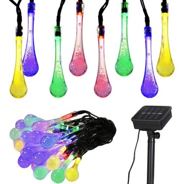 GIRLANDA LAMPKI OGRODOWE SOLARNE 50 LED KULKI 7M