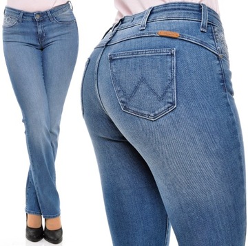 WRANGLER spodnie BLUE straight SARA NARROW W28 L32