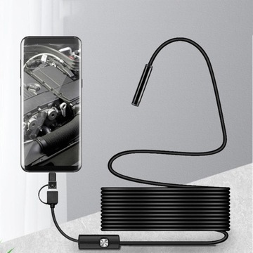 USB-эндоскопическая камера 5,5 мм с 6 регулируемыми светодиодами для жесткого кабеля длиной 10 м