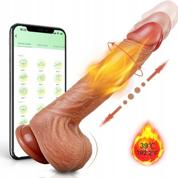 Dildo Posuwisty sterowany zestaw Nagrzewa Się