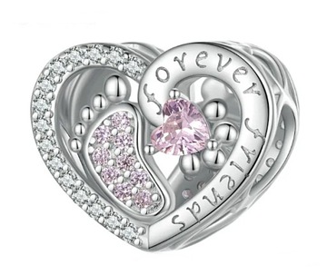 CHARMS ZAWIESZKA FOREVER FRIENDS STOPA ŁAPA PU[ILA CHARMS SERCE PRZYJACIEL