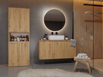 ПОЛКА ДЛЯ ВАННОЙ КОМНАТЫ С КОРЗИНОЙ ДЛЯ БЕЛЬЯ 60см