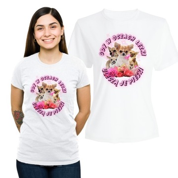 Koszulka Damska z Nadrukiem Bawełniany T-shirt na Prezent W Oczach Łezki S