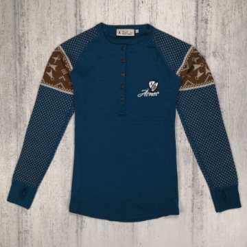 ASNES 520579 POLAR LS GRANDAD ЖЕНСКАЯ ФУТБОЛКА ИЗ ШЕРСТИ МЕРИНОСОВАЯ ШЕРСТЬ L