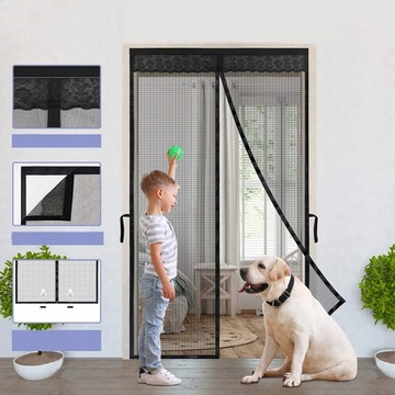 MOSKITIERA SIATKA NA DRZWI Z MAGNESEM 200x70cm