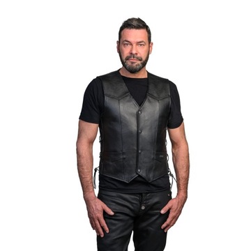 SKÓRZANA KAMIZELKA MOTOCYKLOWA WOLF STREET TW790 CZARNA 2XL